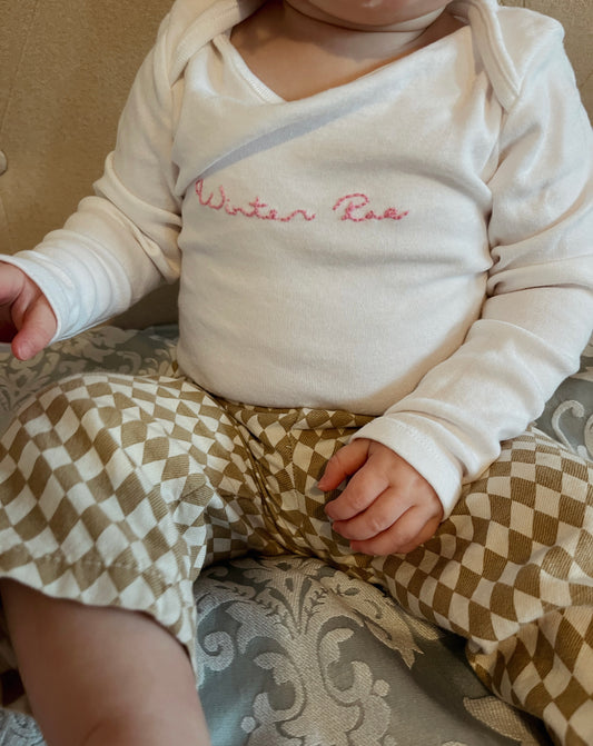 Personalised long sleeved 100% cotton baby grow